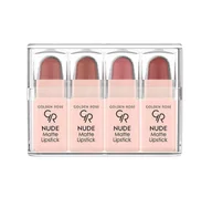 Szminki - Golden Rose Nude Matte Lipstick Mix - Zestaw 4 matowych mini pomadek do ust - miniaturka - grafika 1