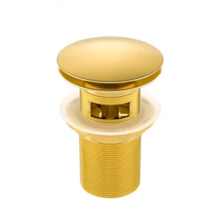 BALNEO E0101030101-1 Korek umywalkowy mosiężny Klik Klak z przelewem Gold - model A - Korki do umywalek - miniaturka - grafika 1