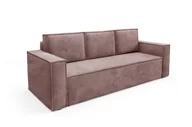 Sofy i kanapy - GUTTO Sofa rozkładana CORDA RÓŻOWA wykonana z tkaniny sztruksowej z funkcją spania - nowoczesny design w modnych kolorach - miniaturka - grafika 1