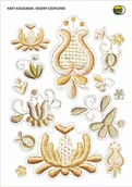 Pasmanteria - Zestaw naklejek folk - wzory kaszubskie - haft czepcowy (złotnica) - miniaturka - grafika 1