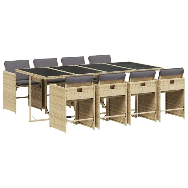 Zestaw Mebli Ogrodowych Rattan PE Mieszany Beż 220x106x73 cm
