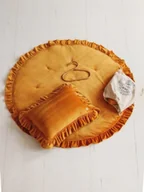 Maty edukacyjne - Mata soft welwet z falbanką "Musztardowa" - miniaturka - grafika 1