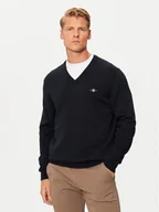 Swetry męskie - Gant Sweter Classic 8030562 Granatowy Regular Fit - miniaturka - grafika 1