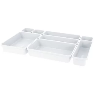Organizery do szuflad - 8 szt w komplecie, kolor biały - Meble modułowe i akcesoria - miniaturka - grafika 1