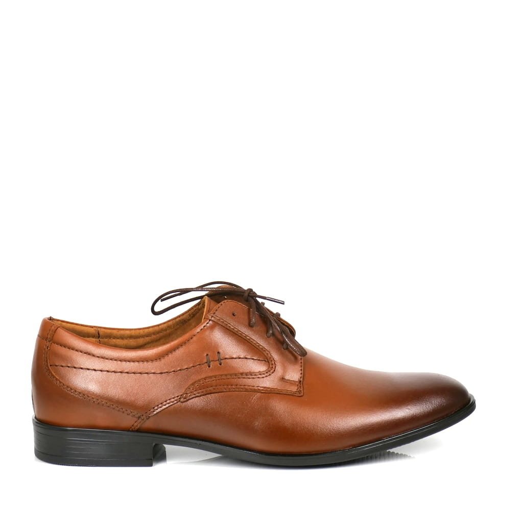 MĘSKIE PÓŁBUTY WIZYTOWE ZE SKÓRY PANTOFLE NIKOL 419 BRĄZOWE