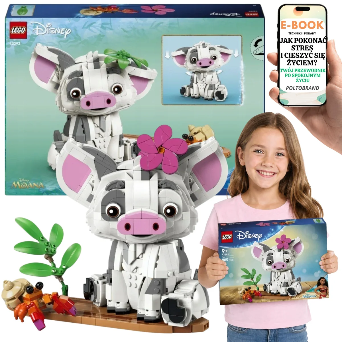 LEGO DISNEY PRINCESS Pua LEGO Dla Córki Wnuczki 43292 885 el. wysokość 20 cm Na Dzień Dziecka Urodziny