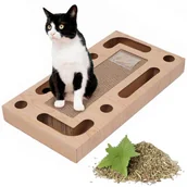 Drapaki dla kotów - Drapak dla kota, zabawka, piłeczki, tekturowy, prostokątny, 47x25x5 cm - miniaturka - grafika 1