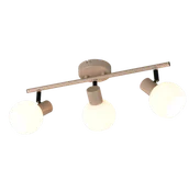 Lampy sufitowe - BOBA R86373043 lampa ścienna sufitowa ciepły beż z białymi szklanymi kloszami 3xE14 regulowana - miniaturka - grafika 1