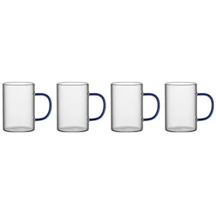 Komplet 4 szklanek RENZA, żaroodporne, granatowy uchwyt, 300 ml - Kubki - miniaturka - grafika 1