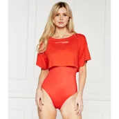 Koszulki i topy damskie - Calvin Klein Swimwear Top BOX FIT | Cropped Fit - miniaturka - grafika 1