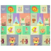 Maty piankowe - Mata Humbi Dwustronna Składana Edukacyjna z pianki XPE 150x180x1cm Zwierzątka, Literki, Cyferki Uliczki - miniaturka - grafika 1