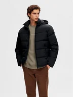 Kurtki męskie - Selected Homme Kurtka zimowa Cooper 16089957 Czarny Regular Fit - miniaturka - grafika 1