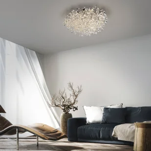 Lampa sufitowa Paul Neuhaus Ricicle, kryształowa zawieszka, Ø 60 cm - Lampy sufitowe - miniaturka - grafika 1
