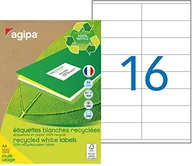 Etykiety do drukarek - agipa 101189 Recycling wielofunkcyjne etykiety, 105 x 35 mm, białe - miniaturka - grafika 1