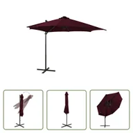 Parasole ogrodowe - The Living Store Parasol wiszący z LED i słupkiem - bordowy - 300 cm - Parasol Wiszący - miniaturka - grafika 1
