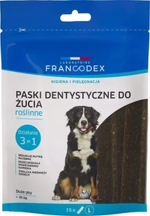 FRANCODEX Paski do gryzienia L na brzydki zapach z pyska 502,5 g/15 szt - Przysmaki dla psów FRANCODEX Paski do gryzienia L na brzydki zapach z pyska 502,5 g/15 szt - Przysmaki dla psów - miniaturka - grafika 1