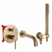 Baterie wannowe i prysznicowe - Zestaw wannowy podtynkowy REA Lungo REA-B7503 Złoty + Box - miniaturka - grafika 1