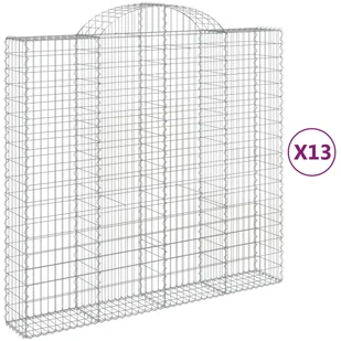 vidaXL Gabiony z wysokim łukiem 13szt. 200x50x180/200cm Ocynkowane żelazo - Ogrodzenia - miniaturka - grafika 1