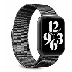 PURO Milanese Magnetic Band - Pasek ze stali nierdzewnej do Apple Watch 38/40/41 mm (czarny) AW40MILANESEBLK - Akcesoria do smartwatchy - miniaturka - grafika 1