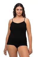 Koszule damskie - Ulla Popken Damska koszula spaghetti, okrągły podkoszulek z dzianiny, czarny, 50/52 - miniaturka - grafika 1