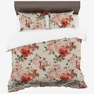 Pościel - Pościel Z Bawełny Syntetycznej, 140X200, Kremowa W Kwiaty, Pmca-67, 2-Częściowa - miniaturka - grafika 1