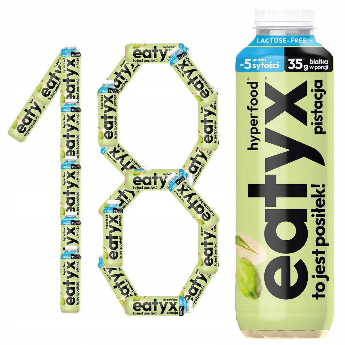 eatyx Pełnowartościowy Wysokobiałkowy Posiłek Pistacja Bez Laktozy 500 ml x18