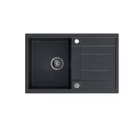 Zlewozmywaki - QUADRON MORGAN 111 czarny metalik + odpływ stalowy (HB8203U8-BS) HB8203U8-BS - miniaturka - grafika 1