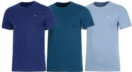Koszulki męskie - 4F ZESTAW 3szt. 3-PAK MÄSKA KOSZULKA T-SHIRT 100% BAWEĹNA / rozm L - miniaturka - grafika 1