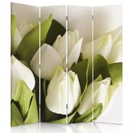 Parawany - Parawan dwustronny FEEBY, Białe Tulipany Kwiaty 145x170 - miniaturka - grafika 1