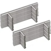 Zawiasy, okucia i inne akcesoria - 20 uchwytów ze stali nierdzewnej, rozstaw otworów 160 mm, uchwyty w kształcie litery T ze stali szczotkowanej, do drzwi szafek - miniaturka - grafika 1