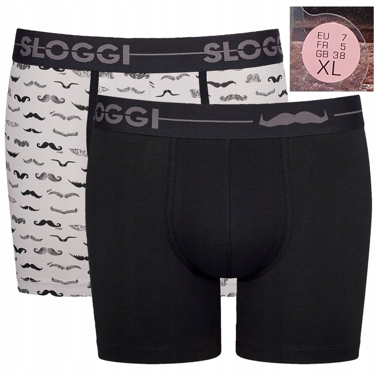 MĘSKIE BOKSERKI BAWEŁNIANE SLOGGI MEN GO MOVEMBER SHORT 7 XL 2 PAK