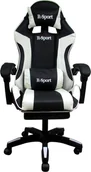 Fotele gamingowe - Fotel R-Sport Fotel Gamingowy K4 R-Sport BIAŁO-CZARNY z podnóżkiem+masażer - miniaturka - grafika 1