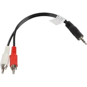 Złącza, przejściówki, adaptery - LANBERG LANBERG Kabel Minijack - 2x Chinch M/M 20cm CA-MJRC-10CC-0002-BK - miniaturka - grafika 1