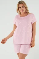 Piżamy damskie - Piżama Italian Fashion Leta kr.r. kr.sp. druk/róż pudrowy - miniaturka - grafika 1