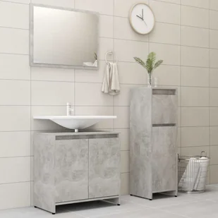 vidaXL vidaXL 3-częściowy zestaw mebli łazienkowych, szarość betonu, płyta 8720286166307 - Meble łazienkowe - miniaturka - grafika 9