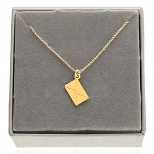 Złoty naszyjnik koperta list GRAWER celebrytka srebro 925 pozłacane 60 cm - Naszyjniki - miniaturka - grafika 1