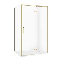 Kabiny prysznicowe - Kabina prysznicowa Cersanit Larga 120x90x195 prostokątna złoty mat transparentne z brodzikiem tako slim biały S601-461 - miniaturka - grafika 1