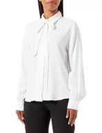 Bluzki damskie - Seidensticker Bluzka damska - modna bluzka z wsuwanymi nogawkami - krój regularny - kołnierz koszuli - długi rękaw - 100% wiskoza, biały, 36 - miniaturka - grafika 1