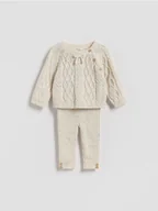 Komplety dla niemowląt - Reserved - Dzianinowy komplet z wiskozą - złamana biel - miniaturka - grafika 1