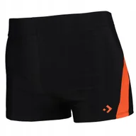 Kąpielówki męskie - Kąpielówki Męskie Bokserki Szorty Do Pływania Gładkie Dopasowane Moraj L Black - miniaturka - grafika 1