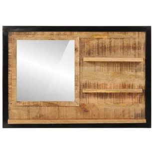 vidaXL Lustro z półkami 80x8x55 cm szkło i lite drewno mango - Lustra vidaXL Lustro z półkami 80x8x55 cm szkło i lite drewno mango - Lustra - miniaturka - grafika 1