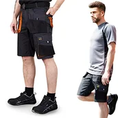 Spodenki damskie - REIS FORECO-TS BJS męskie szorty robocze, spodenki cargo, szorty robocze, szorty ogrodowe, stalowo-czarno-pomarańczowe, rozmiar: 2XL - miniaturka - grafika 1