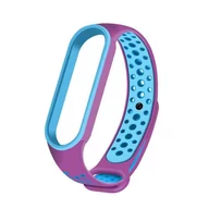 Akcesoria do smartwatchy - Hurtel Zamienna silikonowa opaska pasek do Xiaomi Mi Band 5 Dots fioletowo-niebieski - miniaturka - grafika 1
