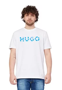 HUGO Męski T-shirt Dulivio_U232, White100, L, White100, L - Koszulki męskie - miniaturka - grafika 1