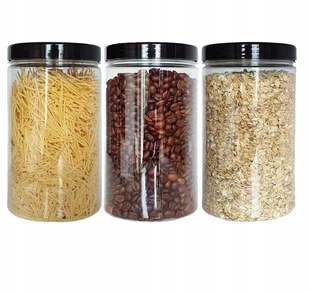 3 szt. POJEMNIK plastikowy słoik na żywność 1250ml do przechowywania 1,25L - Pojemniki kuchenne - miniaturka - grafika 1