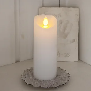 Świeca Led woskowa GLOW biała 15cm - Świece - miniaturka - grafika 1