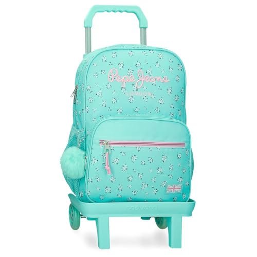 Pepe Jeans Nora Plecak szkolny z wózkiem niebieski 30x39x12 cm Poliester by Joumma Bags