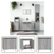 Szafki łazienkowe - The Living Store Szafka łazienkowa szara Sonoma 58x33x60 cm Materiał drewnopochodny - miniaturka - grafika 1