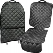 Akcesoria do fotelików - Mata Pod Fotelik Samochodowy Osłona Tyłu Fotela Ekoskóra Wodoodporna Kiesze - miniaturka - grafika 1