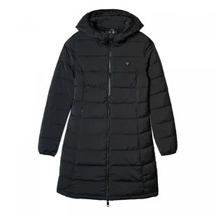 Damski płaszcz puchowy pikowany Guess New Aletta Long Puffer Jacket - czarny - GUESS - Płaszcze damskie - miniaturka - grafika 1